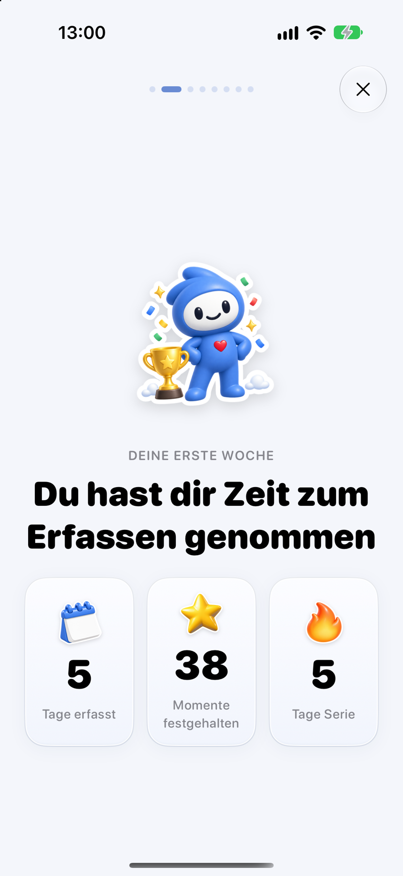 KI-Gewohnheits-Tracker-App-Wochenzusammenfassung mit Mustererkenntnissen aus Mahlzeiten, Stimmung und Gewohnheiten